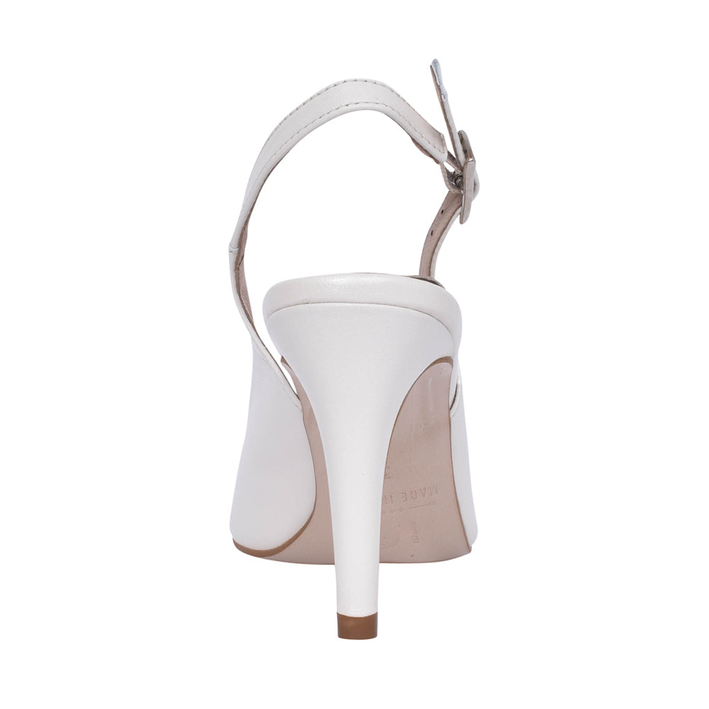 Ladies Rp0003 Medium  Heel Slingback In Off White
