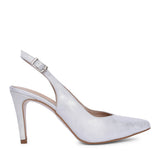 Ladies Rp0003 Medium  Heel Slingback In Silver
