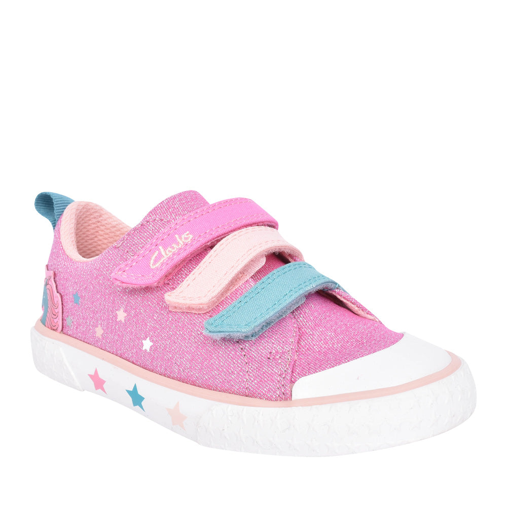 Girls Foxing Play Pink Canvas Shoe In Kids F Fit