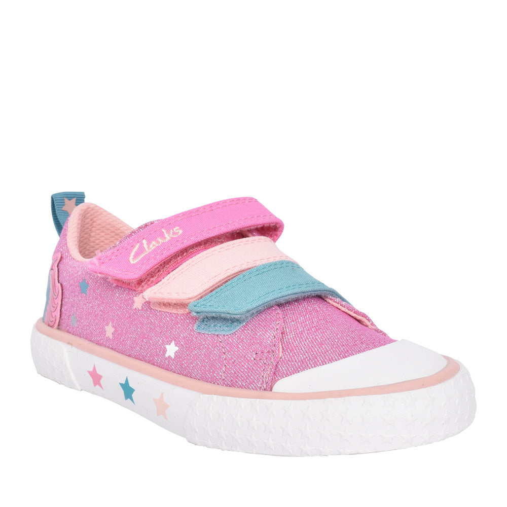 Girls Foxing Play Pink Canvas Shoe In Kids F Fit