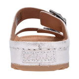 Ladies Brookleigh Sun Leather D-fit Mule In Silver