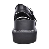 Ladies Orianna Over Leather D-fit Platform Sandal In Black