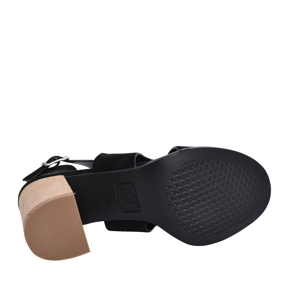 Ladies 141098 Block Heeled Sandal In Black
