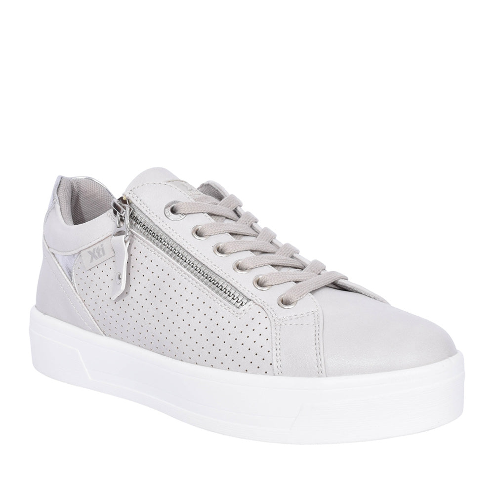 Ladies 44309 Laced Trainer In Light Grey