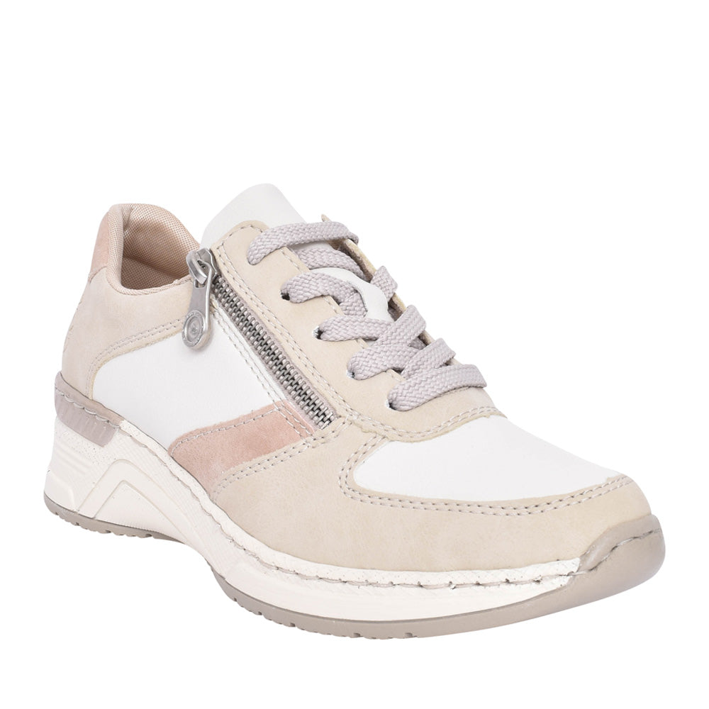 Ladies N4307 Laced Trainer In Beige
