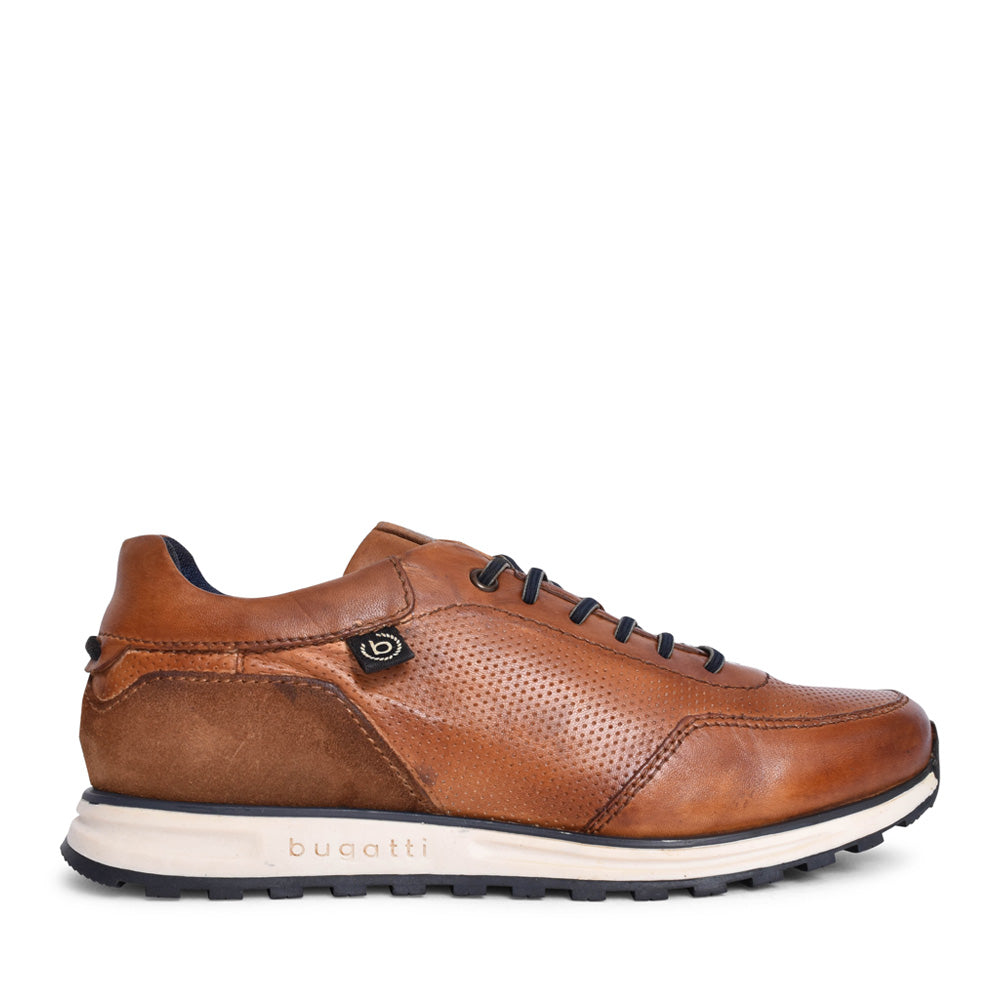 Mens A0212 Cirino Laced Trainer In Cognac