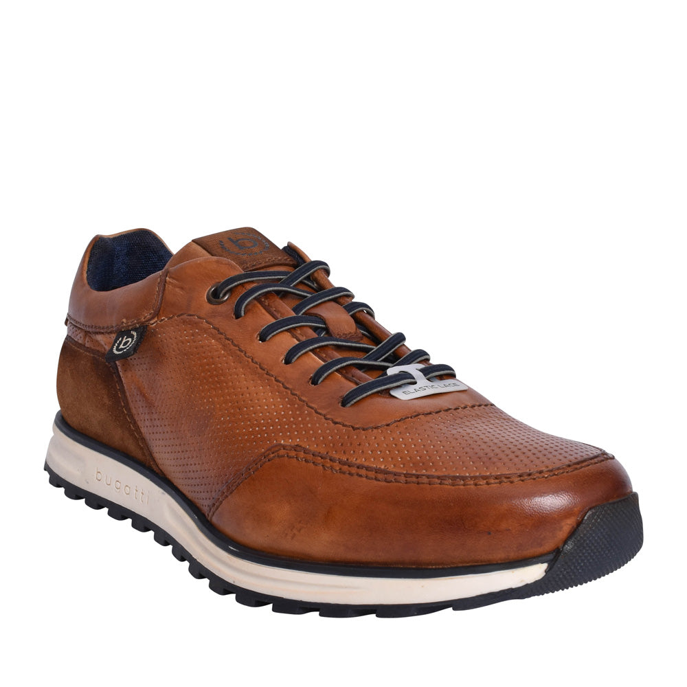Mens A0212 Cirino Laced Trainer In Cognac