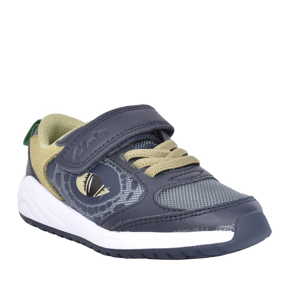 Boys Aeon Search K Kids Navy/ Green Velcro Trainer In Kids F Fit