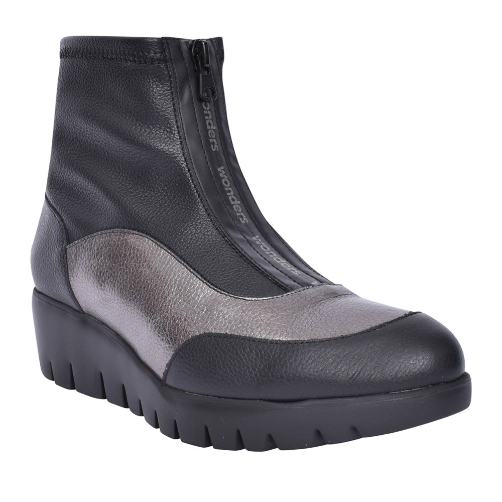 Ladies C-33302 Wedge Ankle Boot In Black