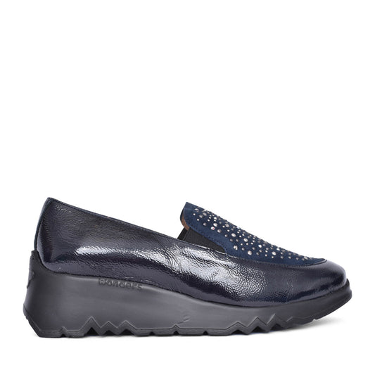 Ladies E-6733 Wedge Slip-on Shoe In Blue
