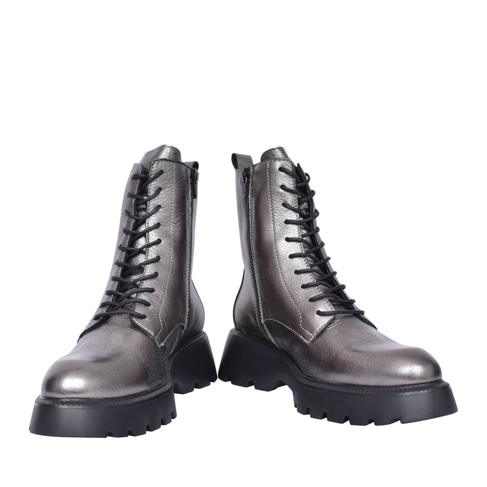 Ladies C-7205 Laced Calf Boot In Pewter