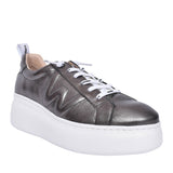 Ladies A-2632 Wedge Laced Shoe In Pewter