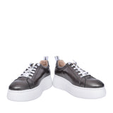 Ladies A-2632 Wedge Laced Shoe In Pewter