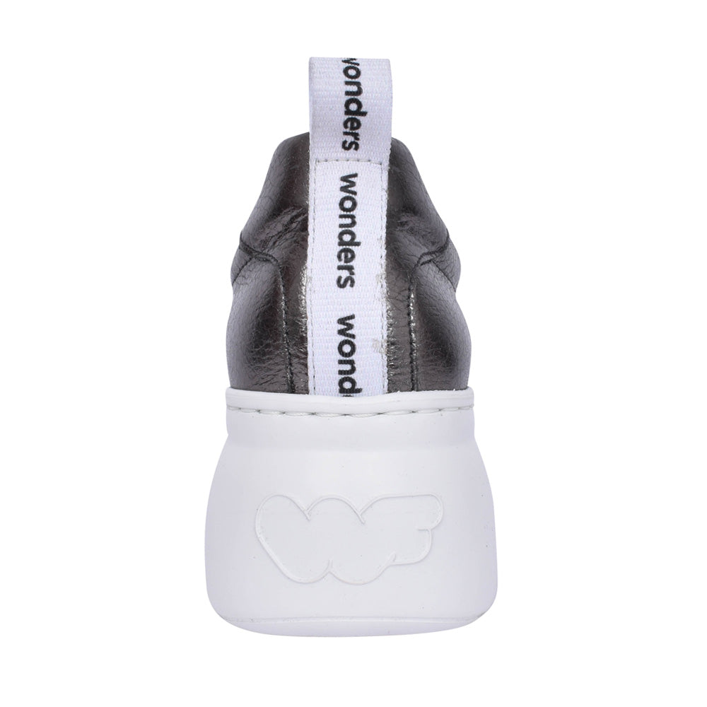 Ladies A-2632 Wedge Laced Shoe In Pewter