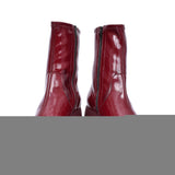 Ladies H-4942 Block Heel Calf Boot In Burgandy