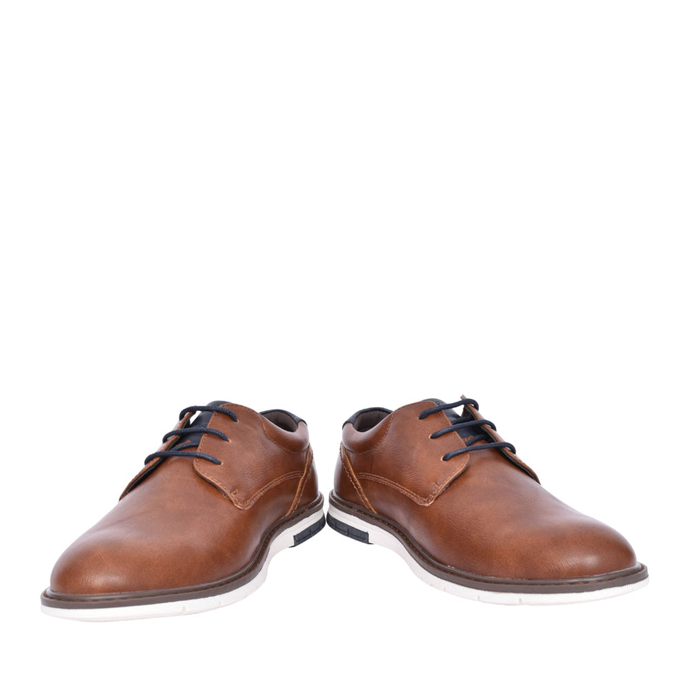 Boys Greaves Laced Shoe In Camel