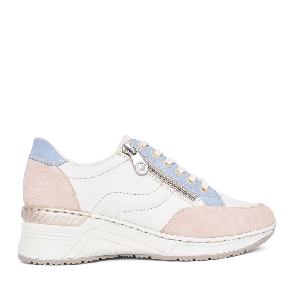 Ladies N4343 Laced Trainer In Off White