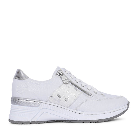 Ladies N4322 Laced Trainer In White