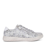 Ladies N0900 Laced Trainer In Silver