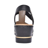 Ladies 67498 Wedge Sandal In Black