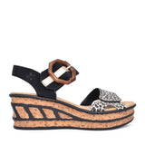 Ladies 68176 Wedge Sandal In Black
