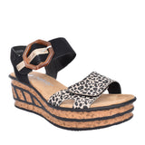 Ladies 68176 Wedge Sandal In Black