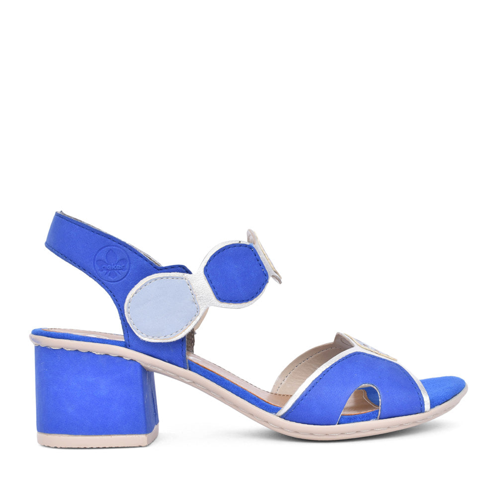 Ladies 64691 Low Heel Sandal In Blue
