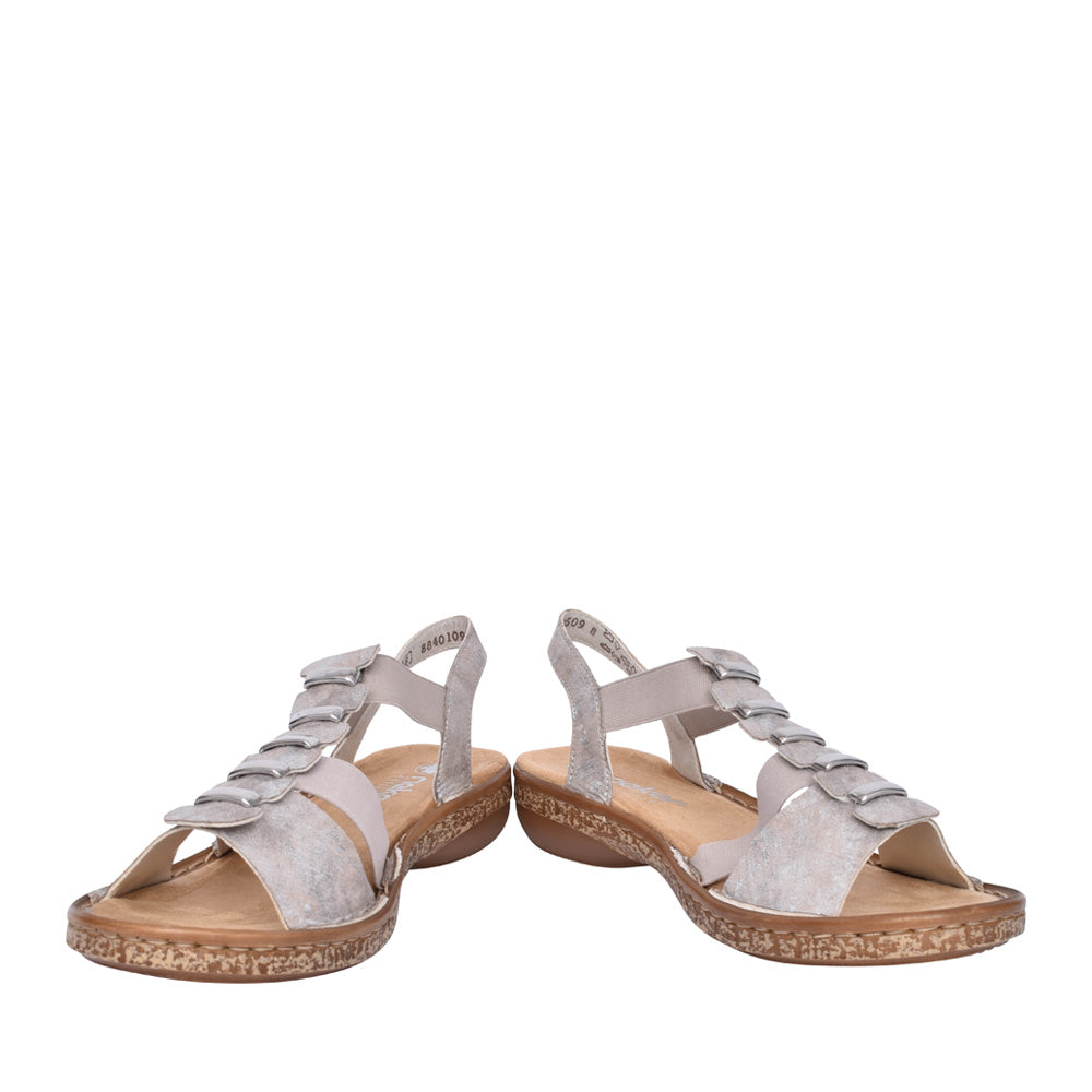 Ladies 62850 Elasticated Sandal In Metallic