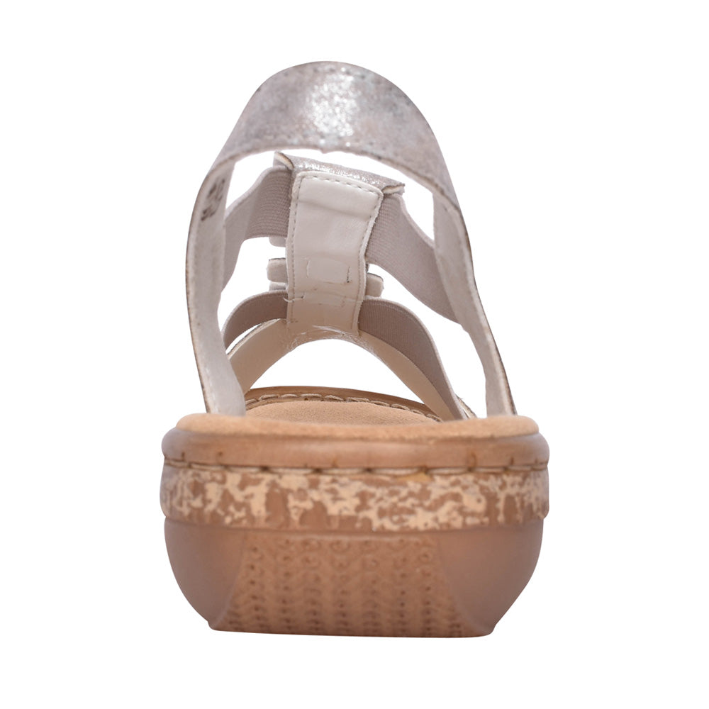 Ladies 62850 Elasticated Sandal In Metallic