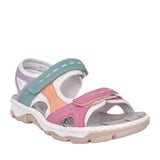 Ladies 68866 Double Velcro Sandal In Multi-colour