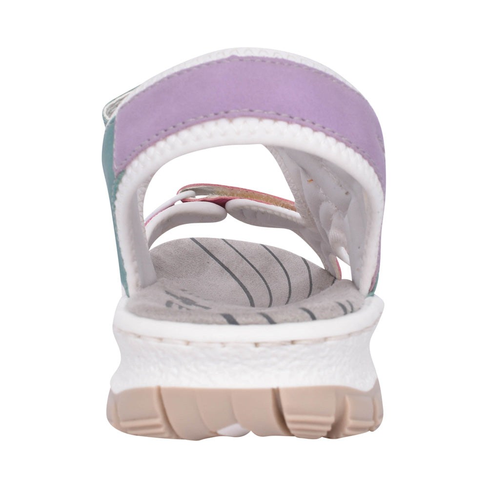 Ladies 68866 Double Velcro Sandal In Multi-colour