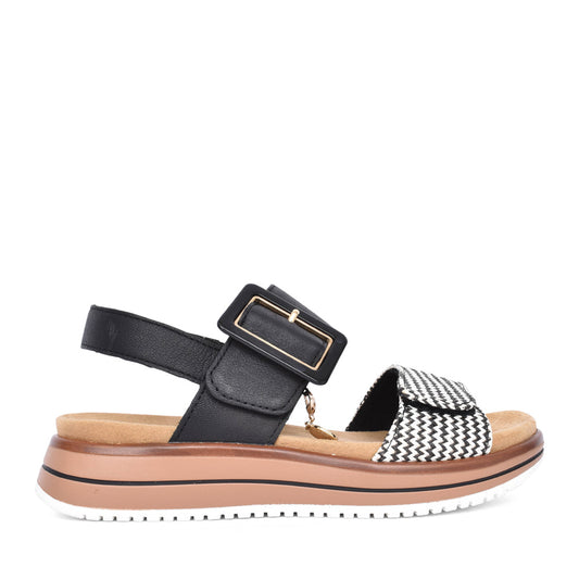 Ladies D1j53 Velcro Sandal In Black