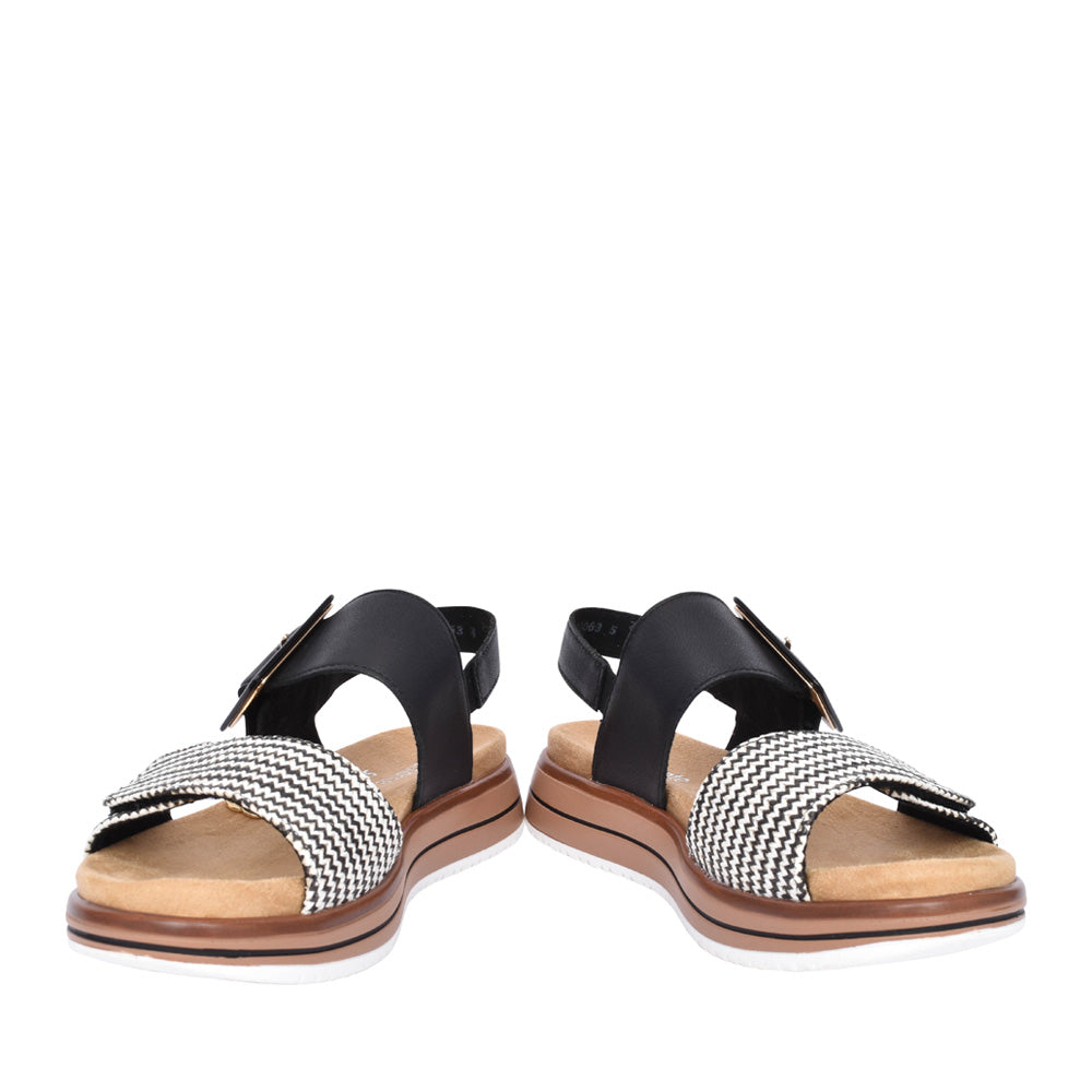 Ladies D1j53 Velcro Sandal In Black