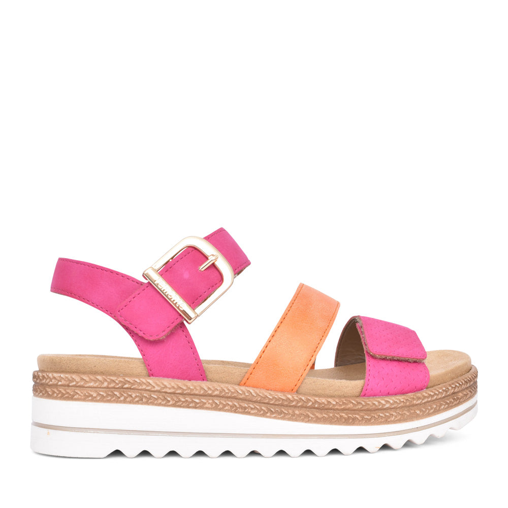 Ladies D0q55 Velcro Sandal In Pink