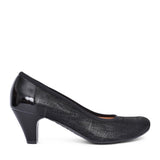 Ladies 6299 G-fit Low Heel Court Shoe In Black