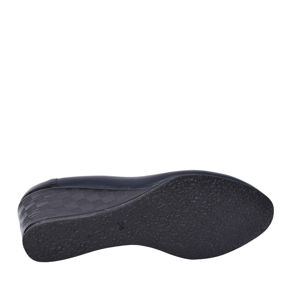 Ladies 5899 G-fit Wedge Court Shoe In Navy