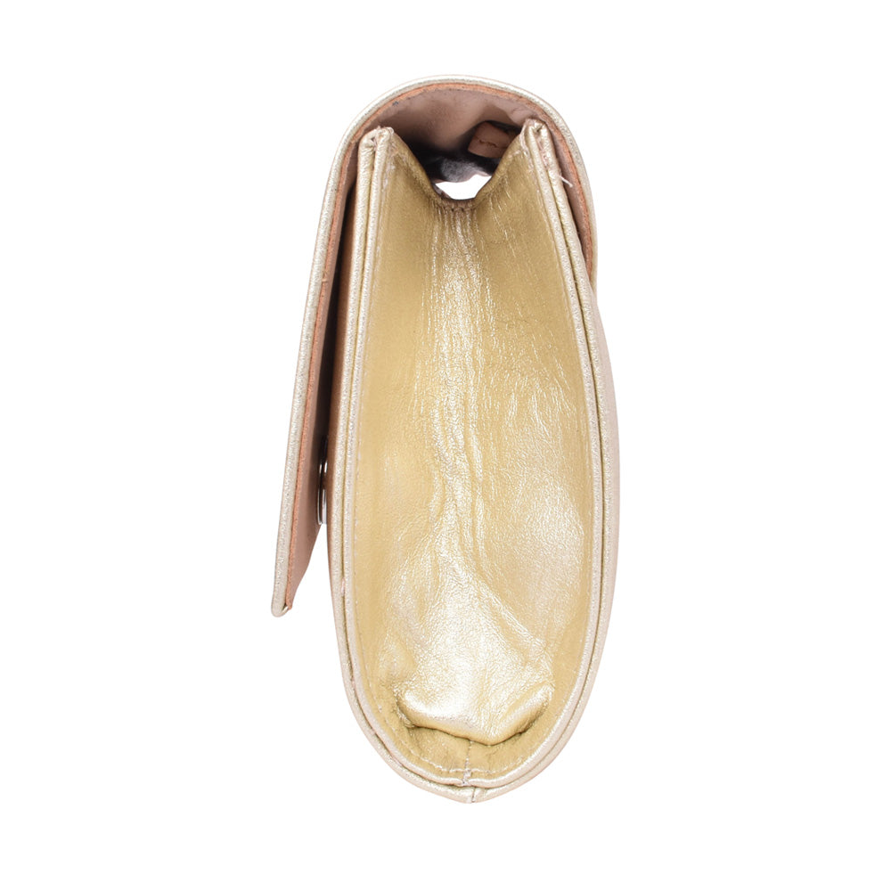 Ladies 310 Envelope Clutch Bag In Gold