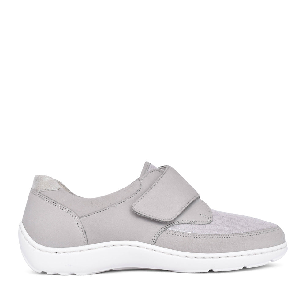 Ladies 496h31 Henni H-fit Velcro Shoe In Silver