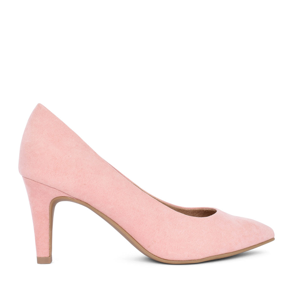 Ladies 5-22411 Medium Heel Court Shoe In Rose