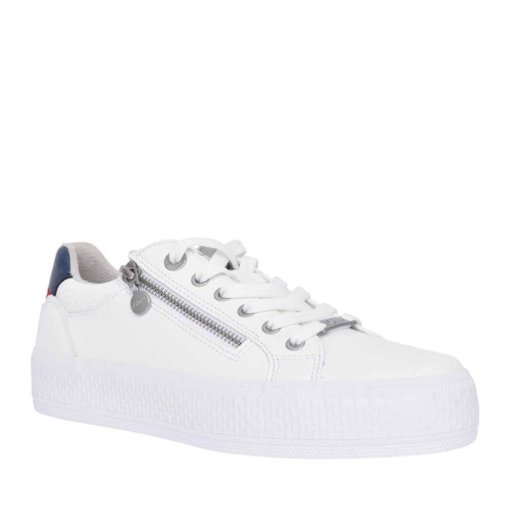 Ladies 5-23600 Laced Trainer In White