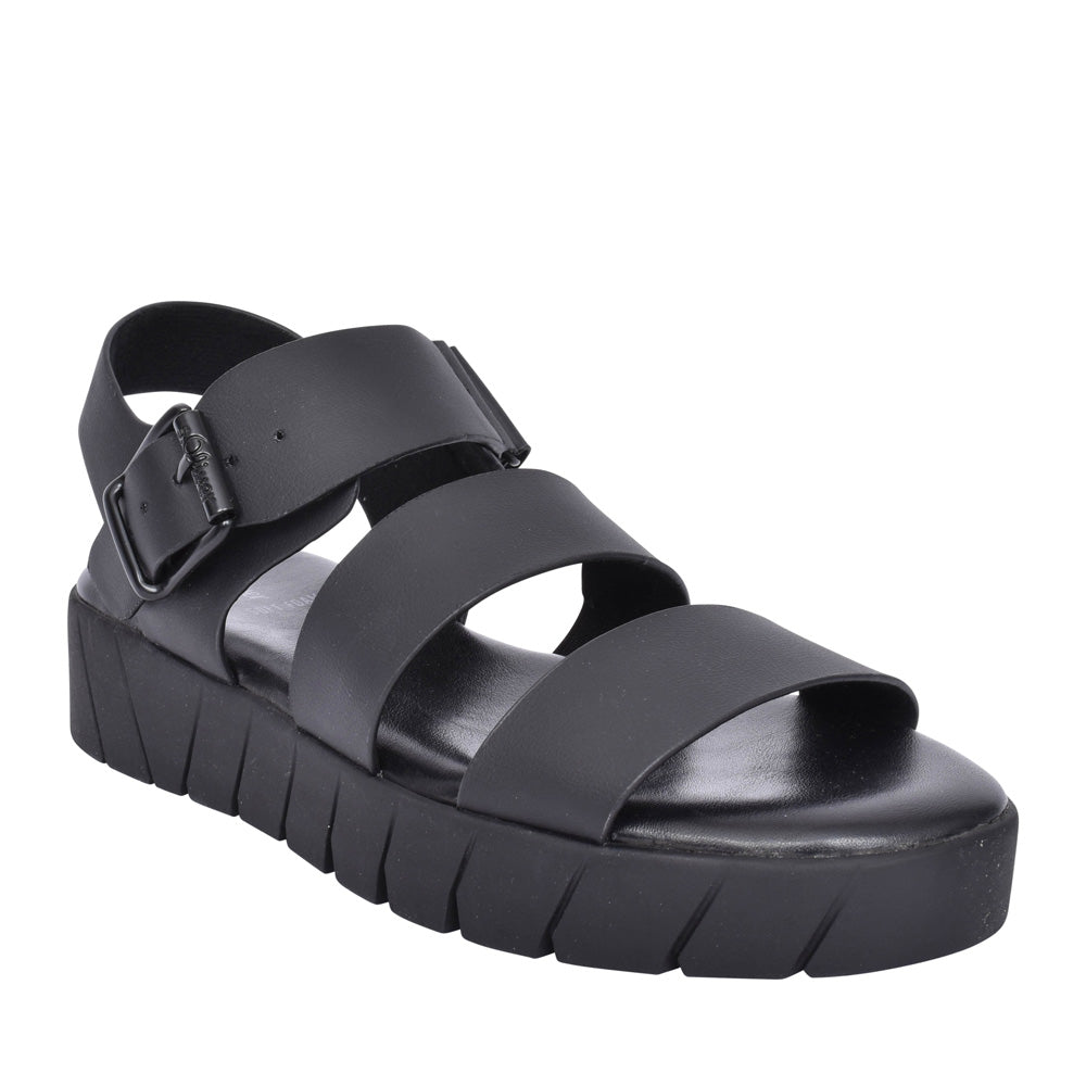 Ladies 5-28710 Low Heel Sandal In Black