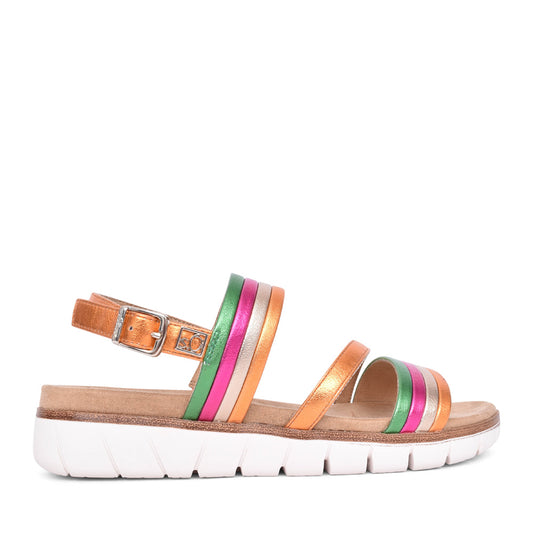 Ladies 5-28715 Low Heel Sandal In Multi-colour