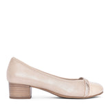 Ladies 8-22366 Low Heel Court Shoe In Gold