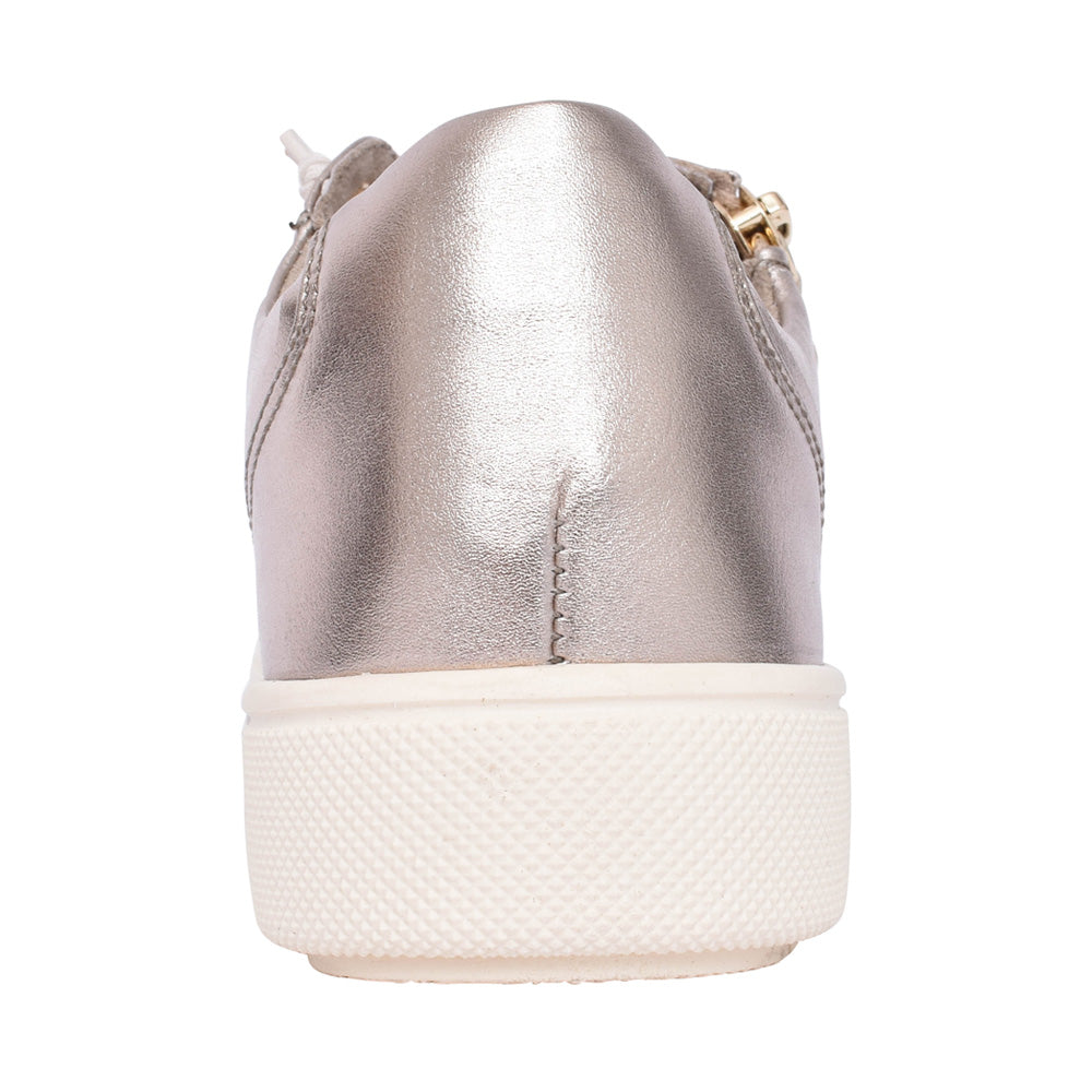 Ladies 8-23660 Laced Trainer In Champagne