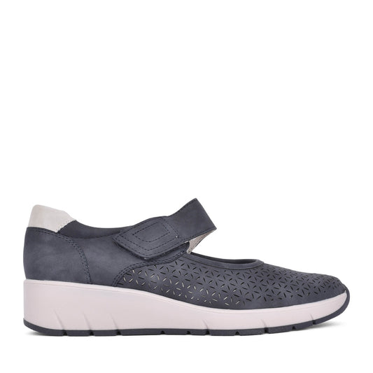 Ladies 8-24664 Velcro Shoe In Navy