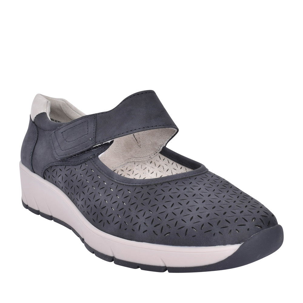 Ladies 8-24664 Velcro Shoe In Navy
