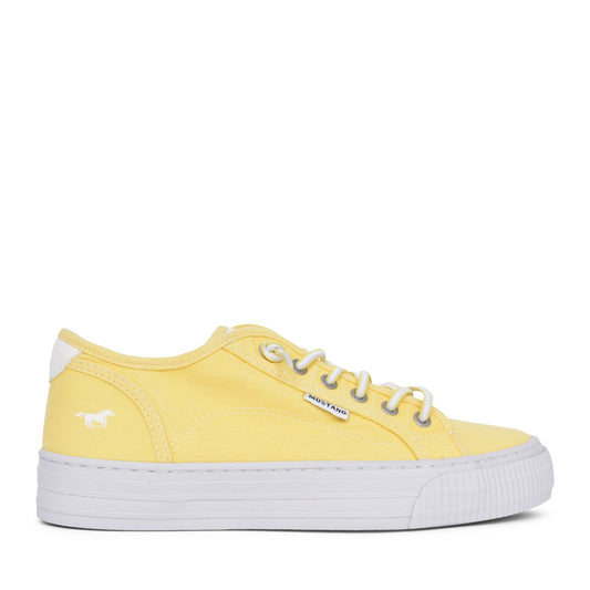 Ladies 1420304 Laced Trainer In Yellow