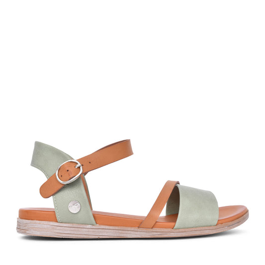 Ladies 1424807 Low Heel Sandal In Green
