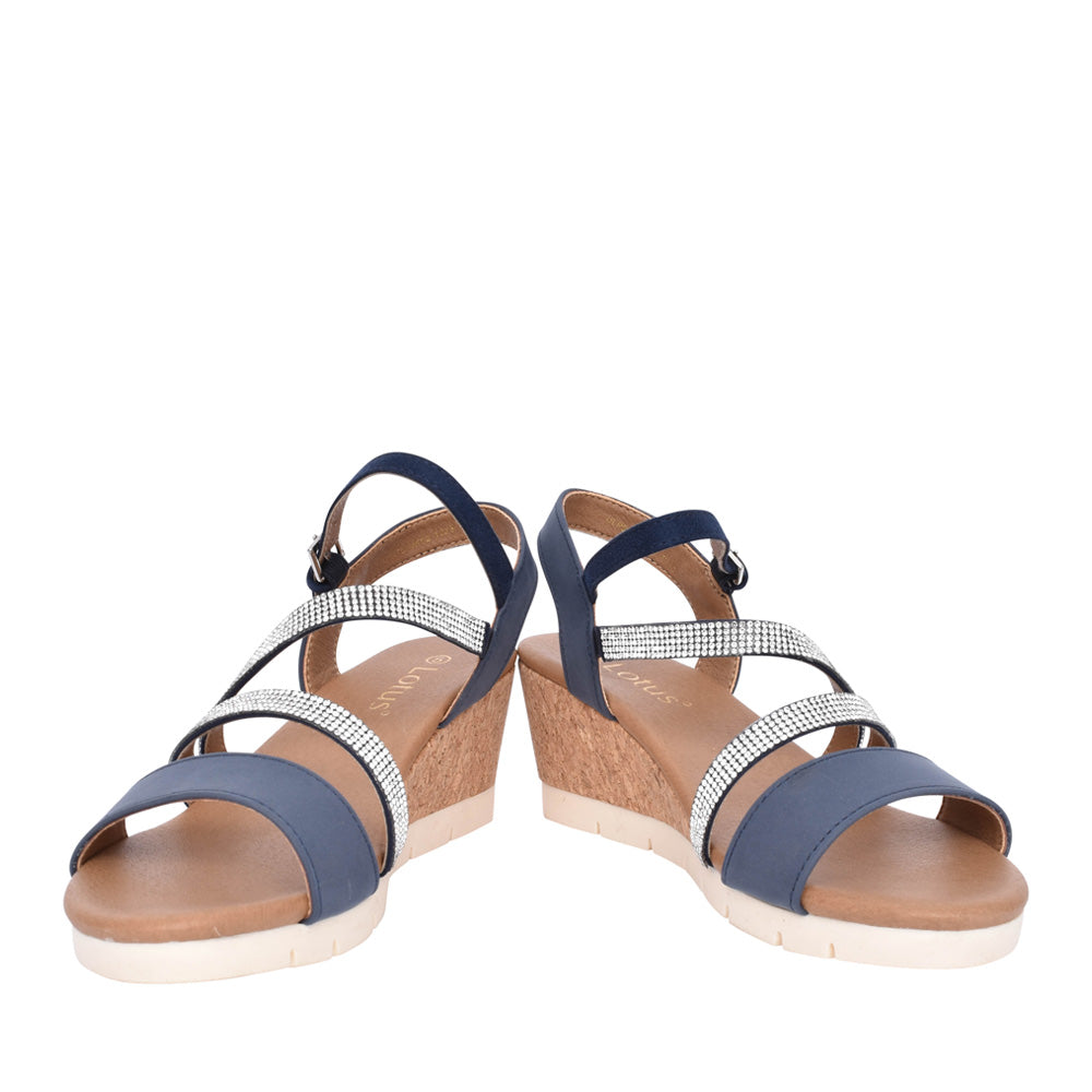 Ladies Goldie Ulp275 Wedge Sandal In Navy