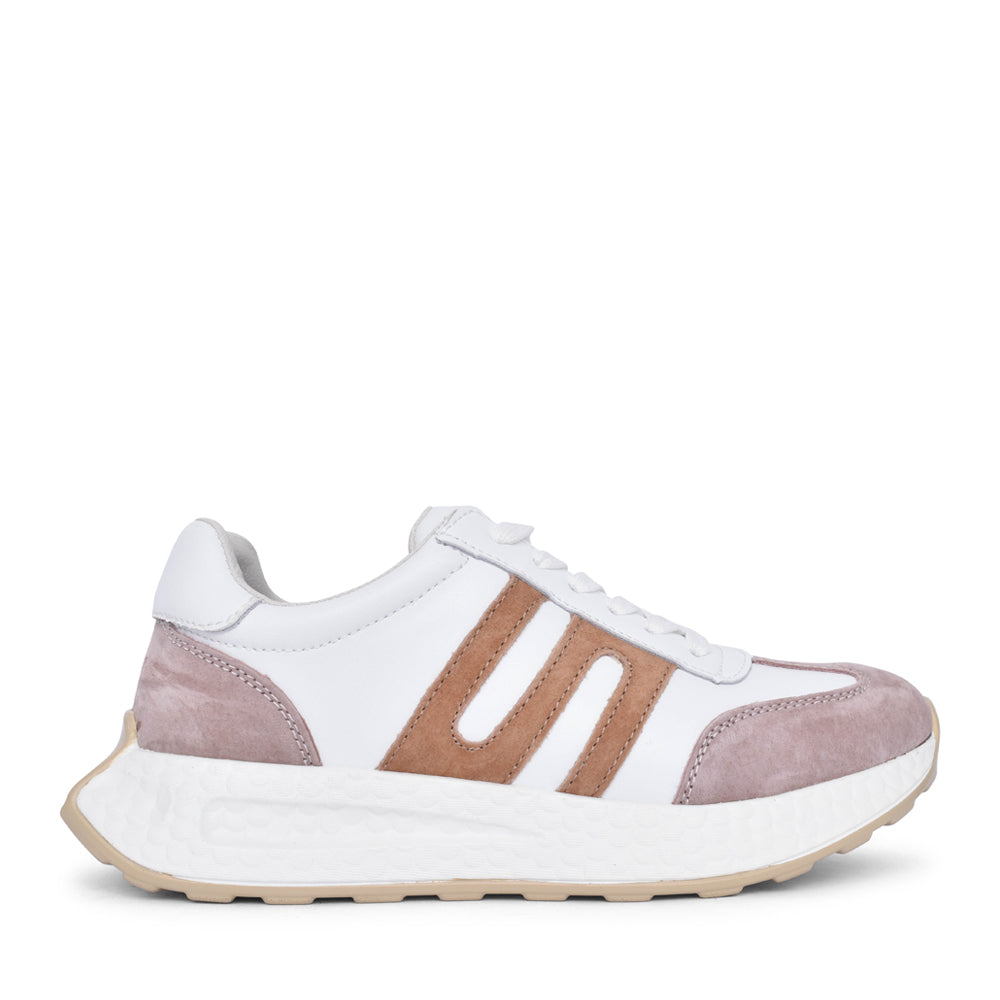 Ladies Thirty Five Laced Trainer In Natural